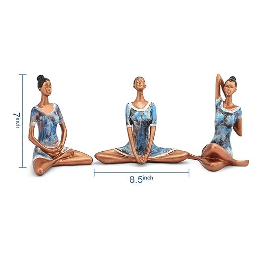 Yoga Posture Lady Statue Elegant Female Figurine