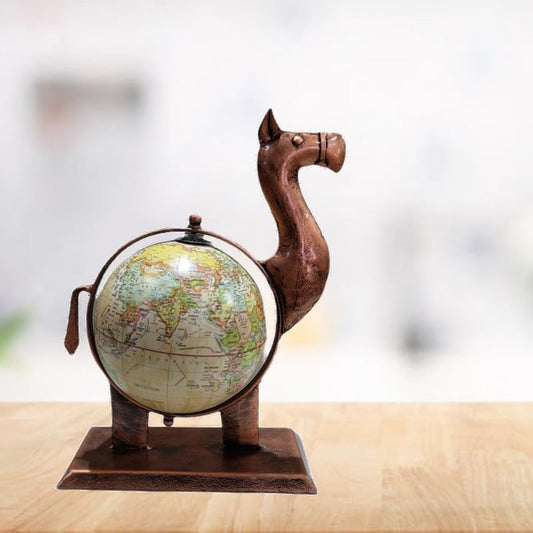 Decorative Metal Camel Globe Showpiece