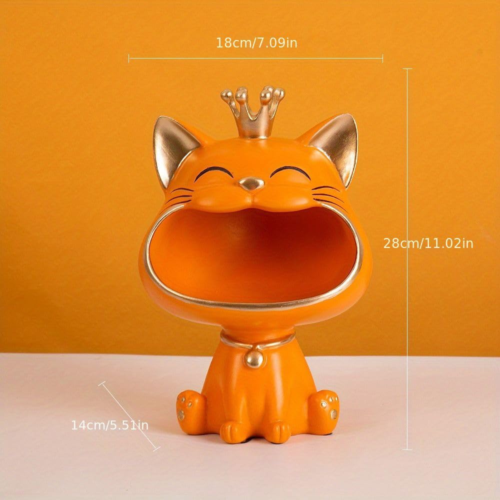 Polyresin Laughing Cat Storage Showpiece