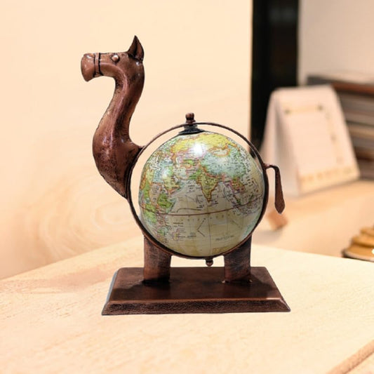 Decorative Metal Camel Globe Showpiece