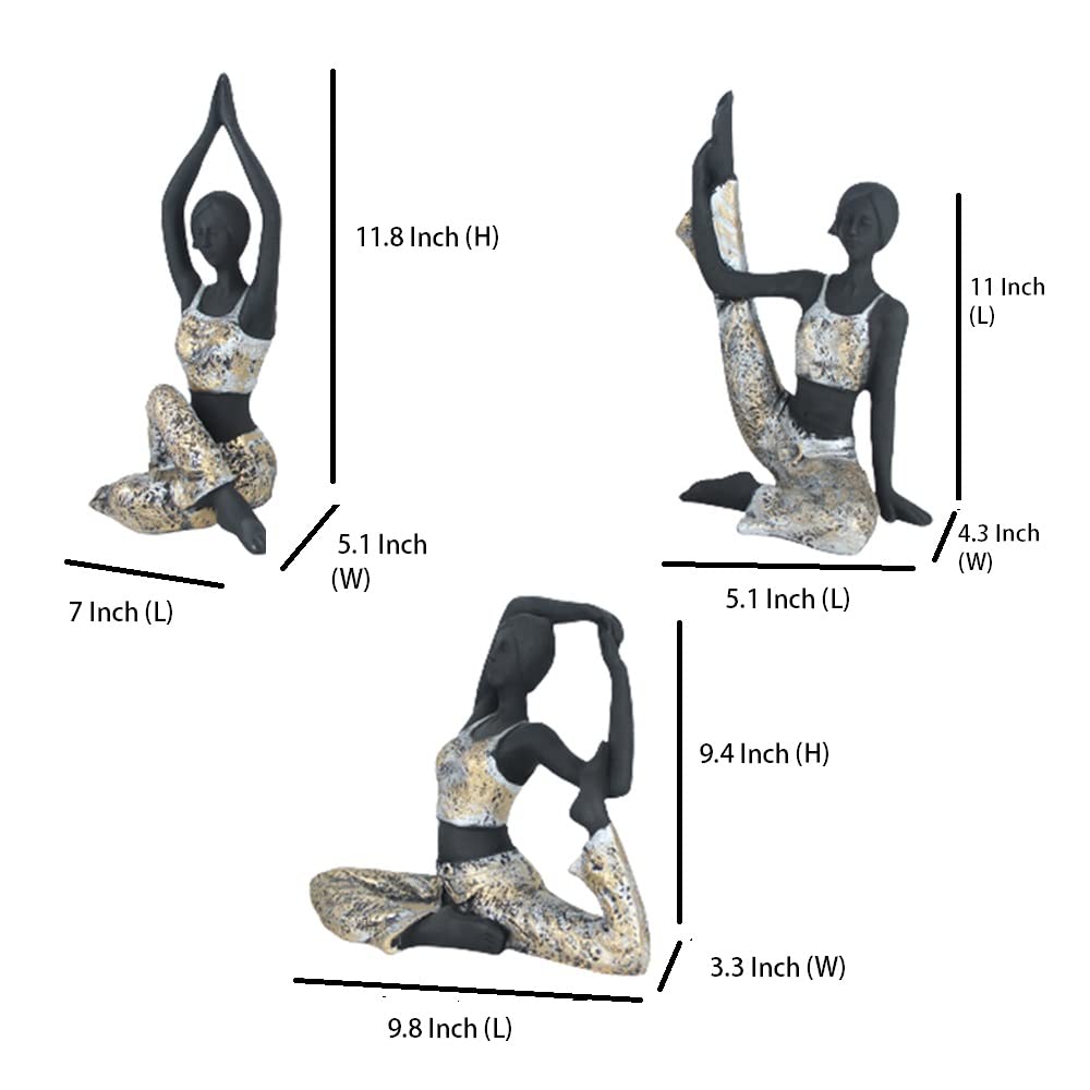 Yoga Girl Statue Set of 3