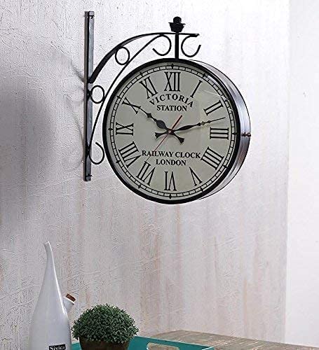 Vintage Double Sided Victoria Analog Wall Clock (6x6 inch)