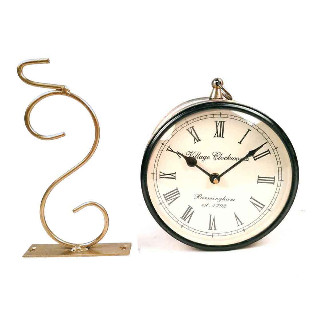 Antique Vintage Double-Sided Metal Wall Clock (6x6 inch)