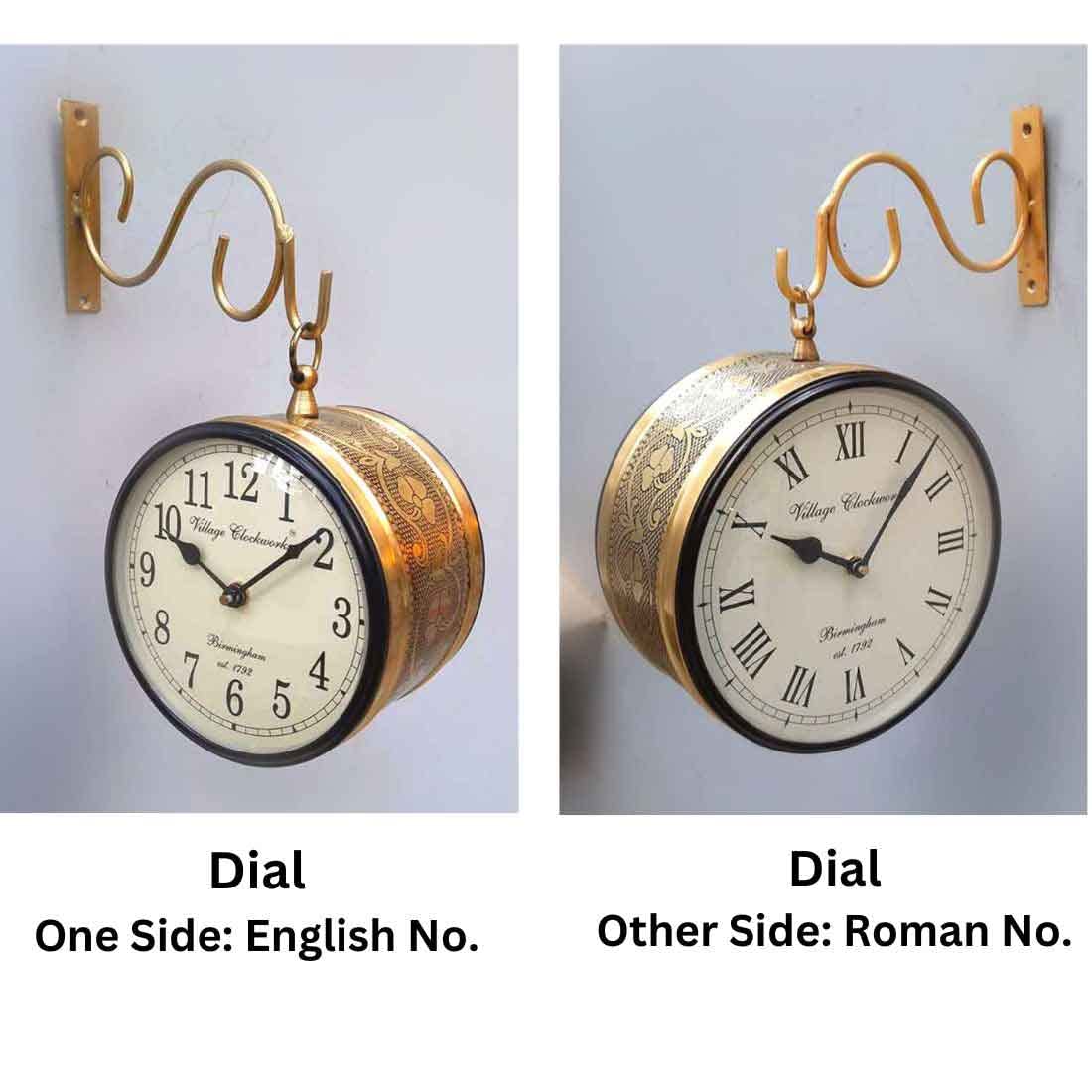 Antique Vintage Double-Sided Metal Wall Clock (6x6 inch)