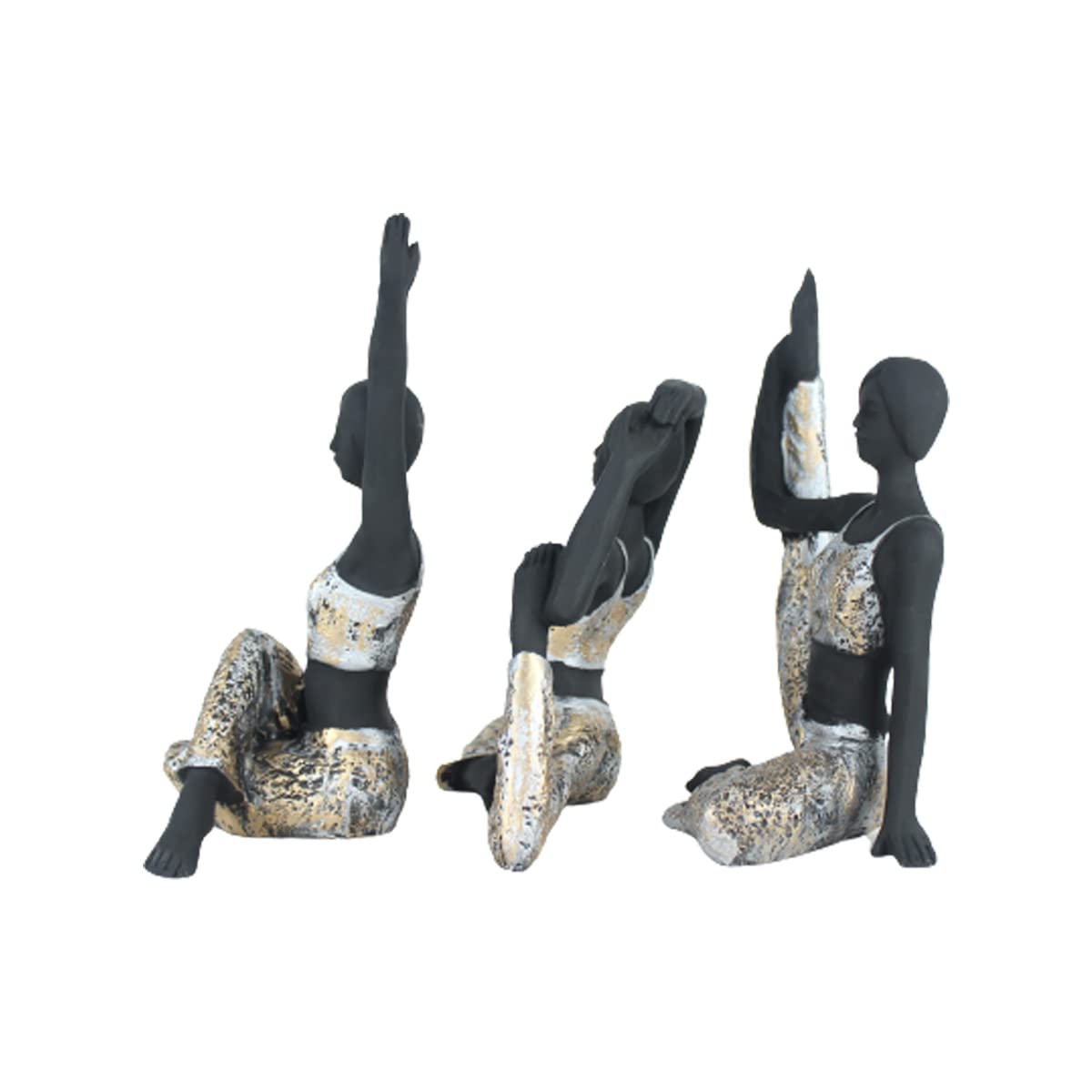 Yoga Girl Statue Set of 3