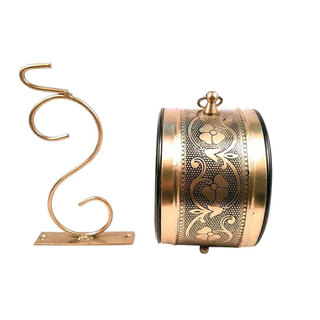 Antique Vintage Double-Sided Metal Wall Clock (6x6 inch)