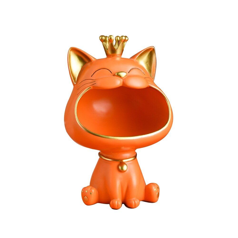 Polyresin Laughing Cat Storage Showpiece