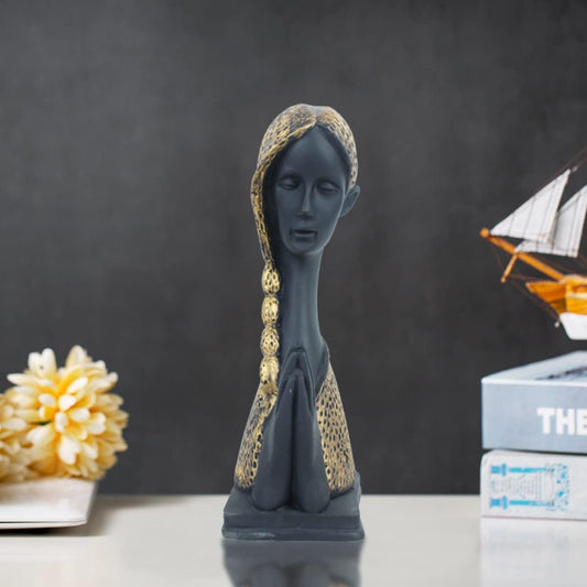 Welcome Lady Statue Sculpture Figurine Craft Furnishing for Home Décor