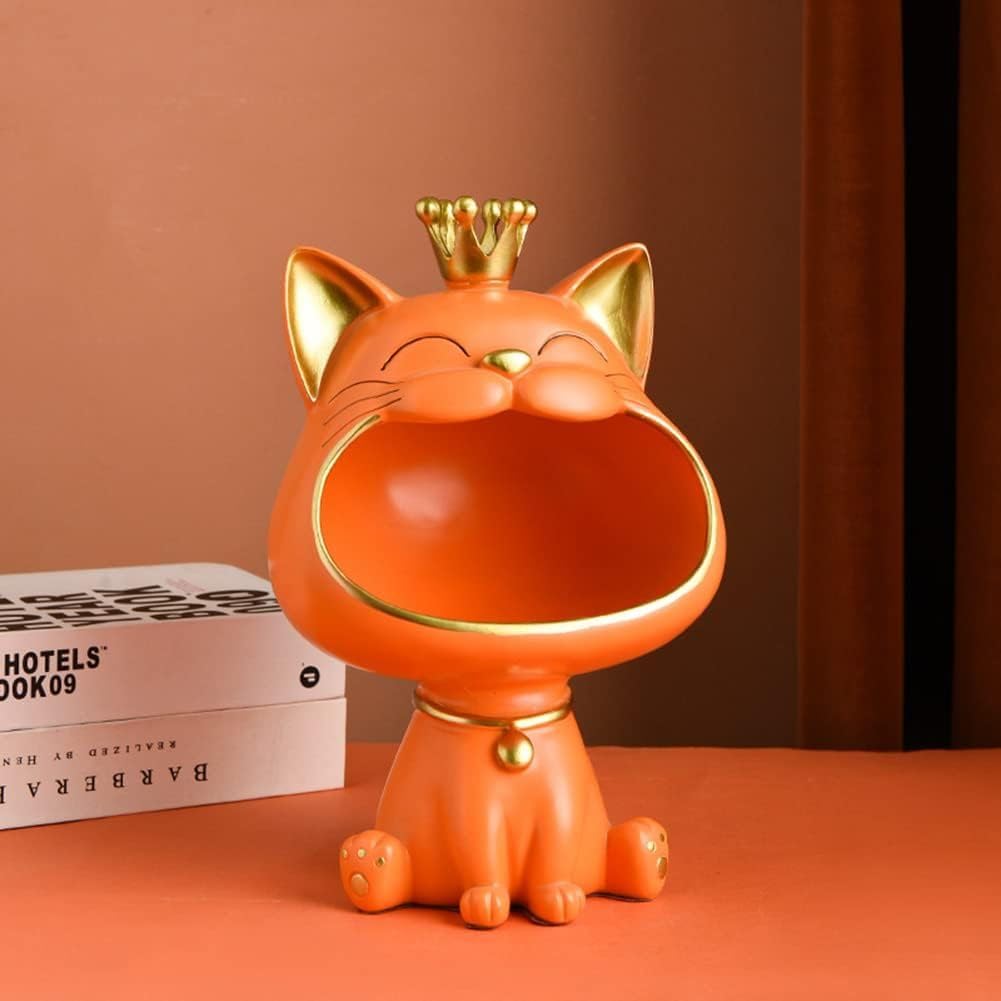 Polyresin Laughing Cat Storage Showpiece