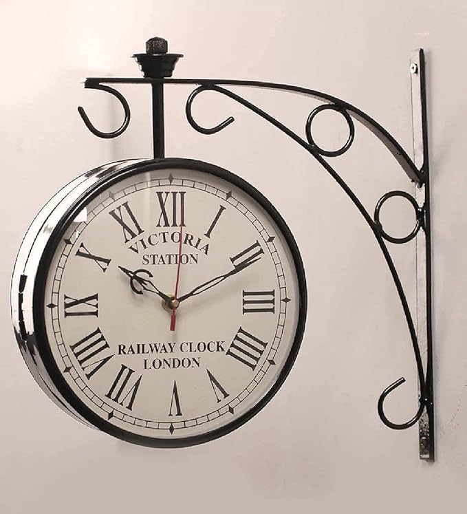 Vintage Double Sided Victoria Analog Wall Clock (6x6 inch)