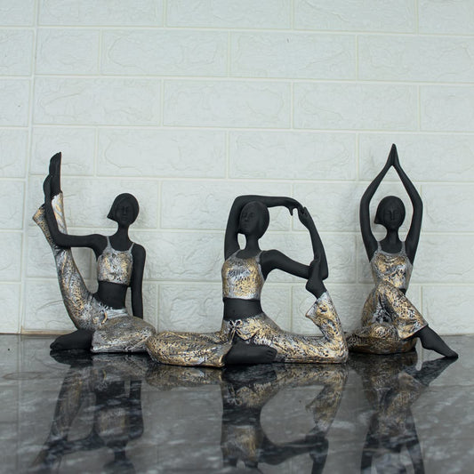 Yoga Girl Statue Set of 3