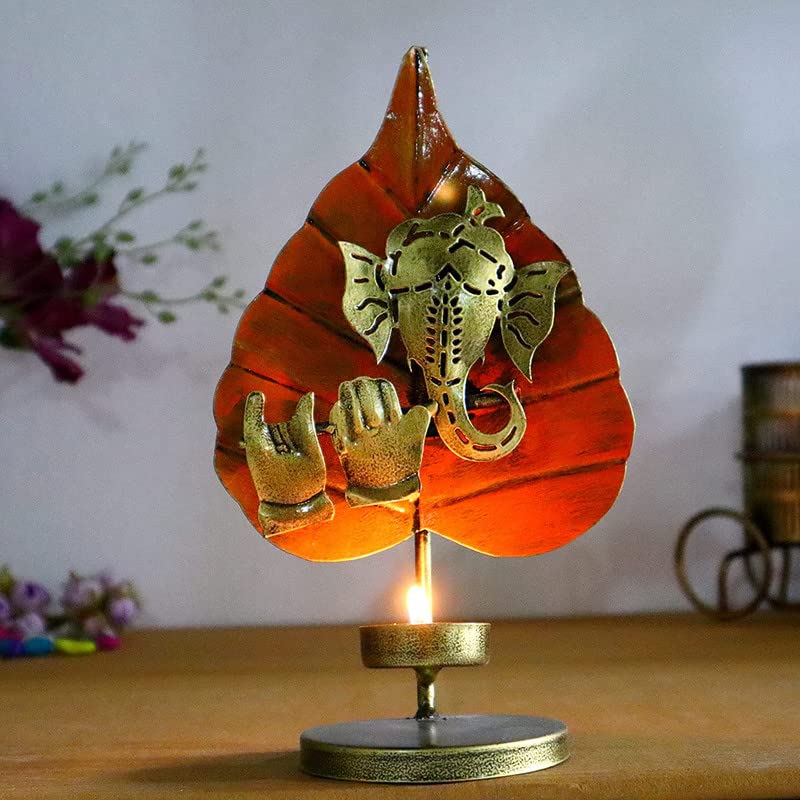 Metal Ganesha Tea light Candle Holder