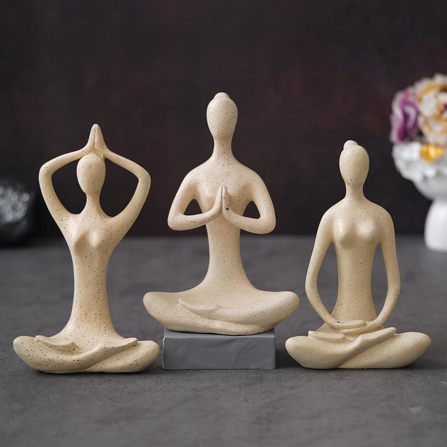 Human Yoga Statue Set of 3