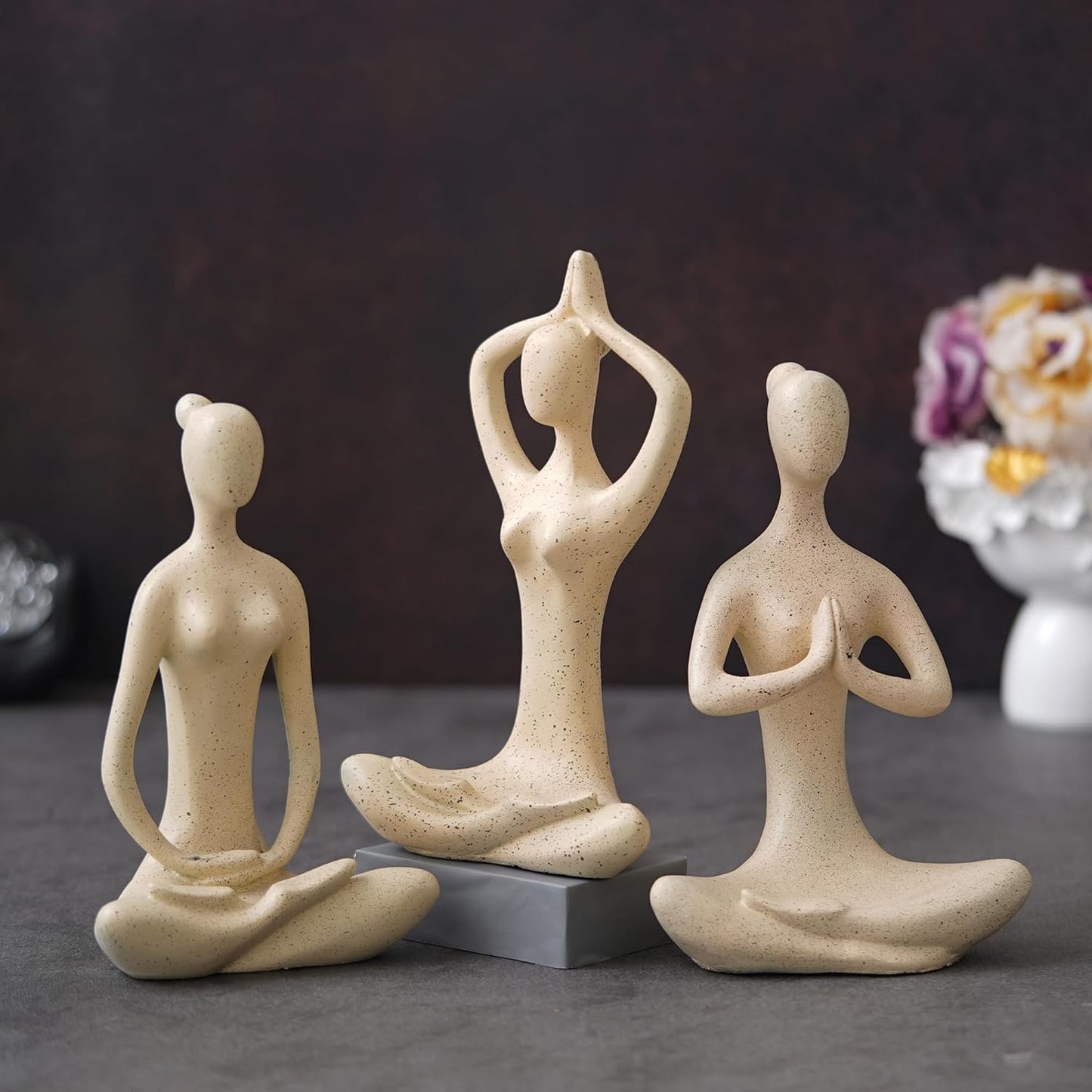 Human Yoga Statue Set of 3