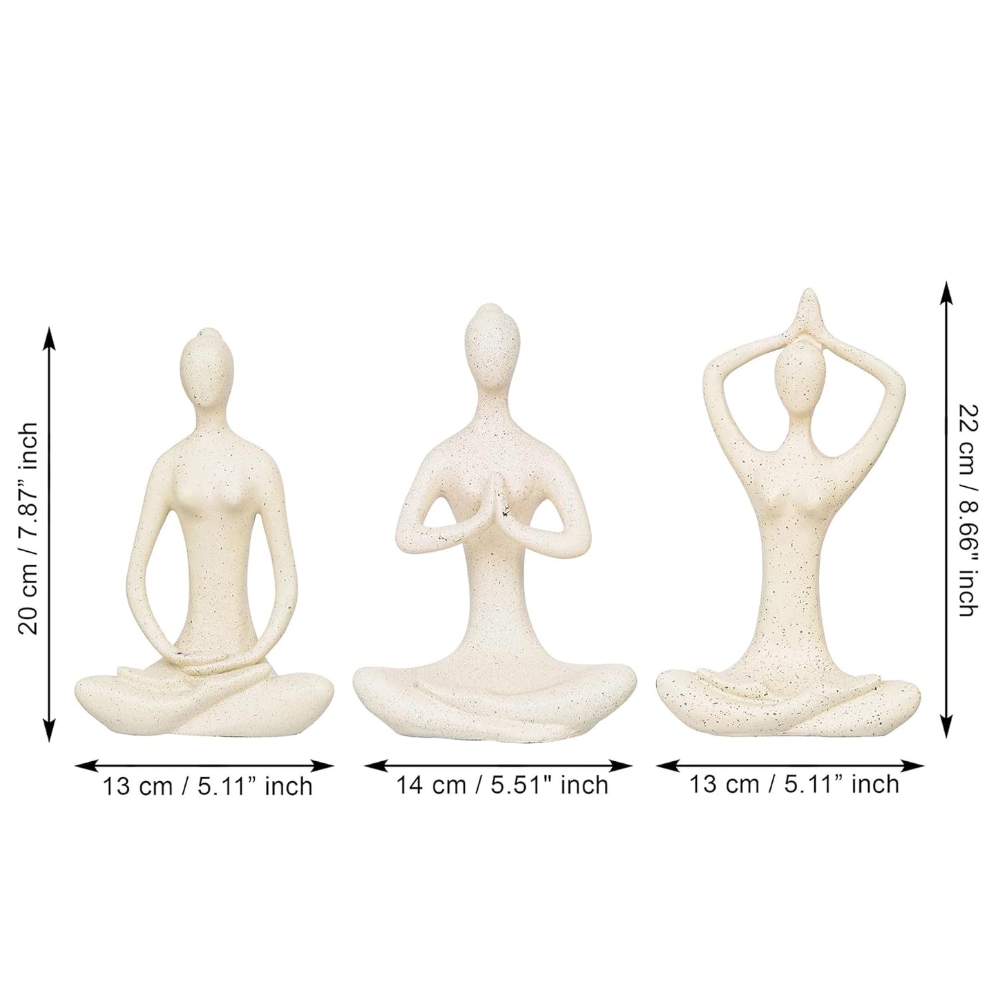 Human Yoga Statue Set of 3