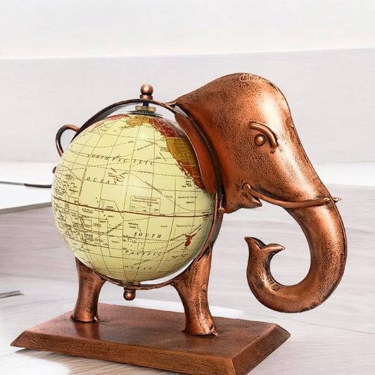 Decorative Globe Metal Elephant Globe Showpiece