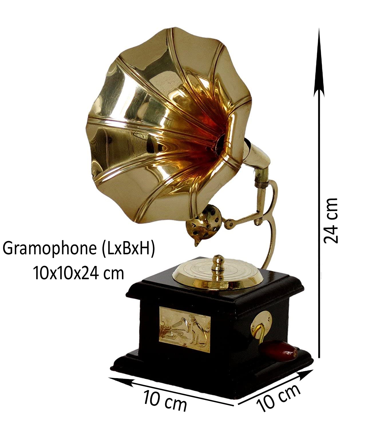 Decorative Vintage Brass Musical Brass Gramophone