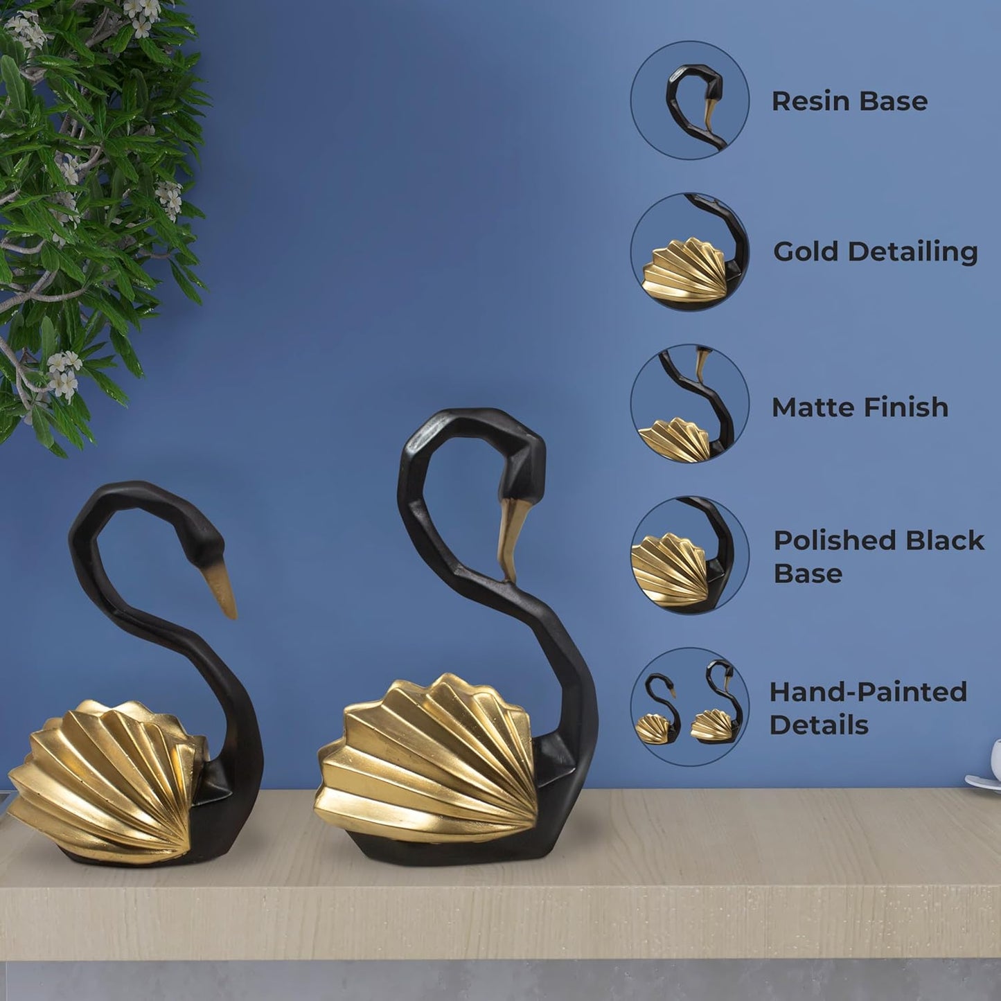 Swan Pair showpiece for Living Room Decoration