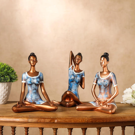 Yoga Posture Lady Statue Elegant Female Figurine