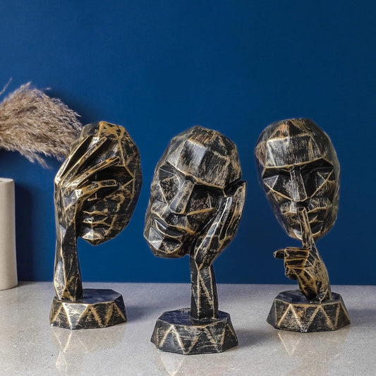 Modern Art Thinking Human face Statue