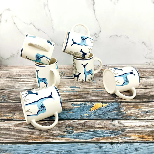 Deer Hand painted Alive Ceramic Coffee Cups