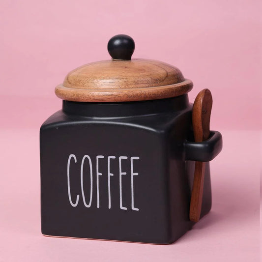 Matte Black Coffee Storage Jar