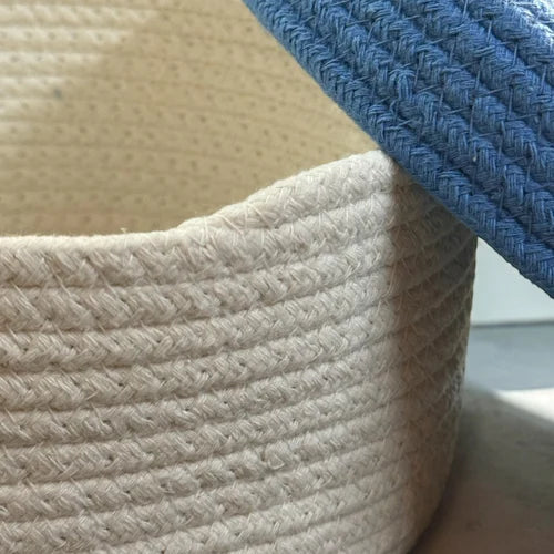 Round Cotton Rope Evil Eye Storage Basket